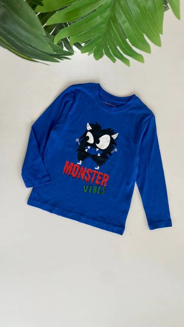 بلوز آستین بلند با طرح Monster Vibes